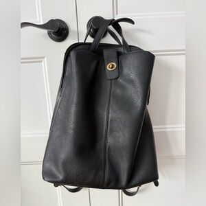 Market and Spruce Black Faux Leather Backpack